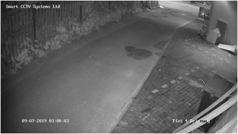 footage of Flat 4 driveway from our installed CCTV, at 3 AM